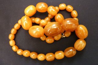 Art Deco Butterscotch Amber Bakelite Bead Necklace 2