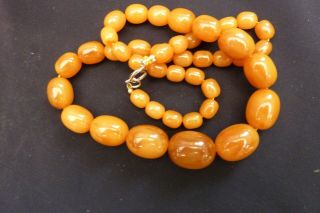 Art Deco Butterscotch Amber Bakelite Bead Necklace 3