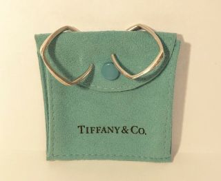Rare Vintage Tiffany & Co.  Frank Gehry Sterling Silver Torque Hoop Earrings