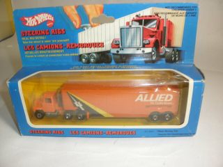 Vintage Hot Wheels Steering Rigs Allied Movers Truck In French/us Box Nisb