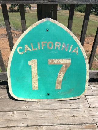 Vintage California Hwy 17 Road Sign Santa Cruz San Jose