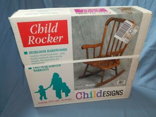 Rare Vintage Jenny Lind Style Solid Maple Child Size Rocking Chair