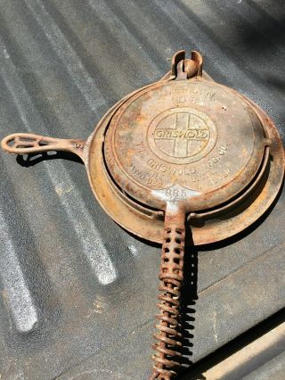 Vintage Griswold 8 Cast Iron Waffle Iron - Needs Cleaned