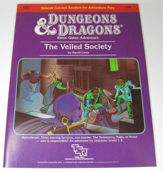 Vintage B6 The Veiled Society Dungeons & Dragons Tsr 9086