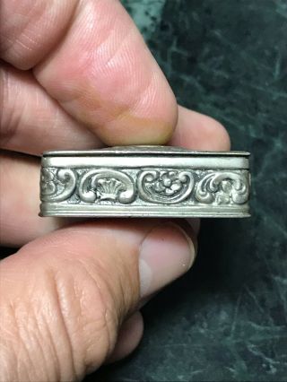 Antique Dutch Repoussé 800 silver stamp,  pill,  snuff box with makers mark S/W 4