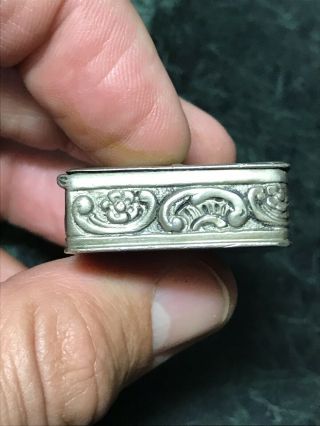 Antique Dutch Repoussé 800 silver stamp,  pill,  snuff box with makers mark S/W 7