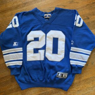 Rare 90s Barry Sanders Starter Crewneck Sweatshirt Size Medium (fits L) Vintage