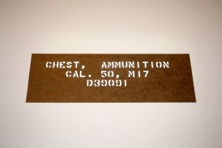 Stencil,  Chest Ammunition 50 Cal,  U.  S.  Army,  Ww2,