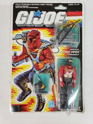 1988 Vintage Gi Joe 3.  75” Astro Viper Action Figure Moc