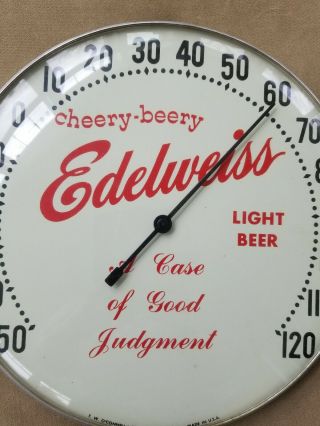 Vintage Edelweiss Cheery Beery Light Beer Thermometer with Glass Face 2