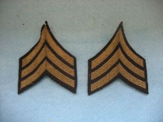 Wwii Us Army Sergeant Grade 4 Wool Stripes / Chevrons
