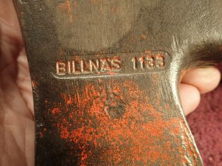 VINTAGE 1.  416 kg SHARP AXE w HANDLE BILLNÄS 1133 BILLNAS FINLAND FINNISH 4