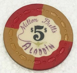$5 Vintage 1st Edition Gaming Chip Milton Prell’s Aladdin Casino Las Vegas
