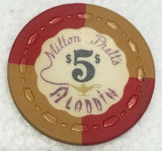 $5 VINTAGE 1st Edition GAMING CHIP Milton Prell’s Aladdin CASINO LAS VEGAS 3