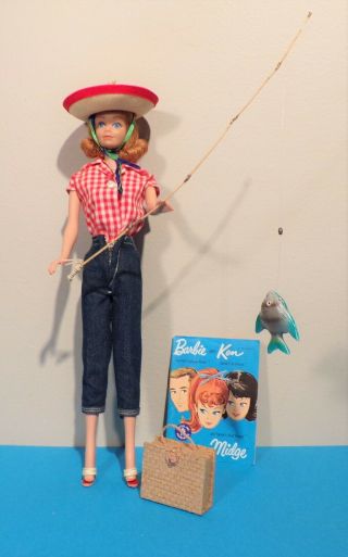 Vtg.  Barbie/midge Sl Ititian Freckles 860 In " Picnic Set " 967 1960 