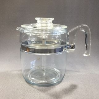 Vintage Pyrex Glass Flameware Percolator Coffee Maker 9 Cup 7759 - H