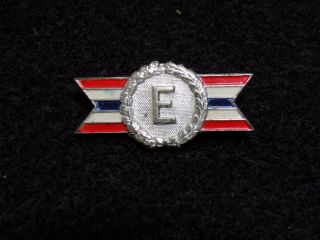 Antique Wwii Us Army - Navy E Production Sterling Silver Lapel Pin 1 - 1/4 "