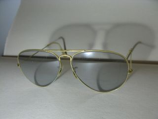 Ray Ban Vintage Bausch & Lomb Aviator Sunglasses Gold 62mm B&l Rare Changeables