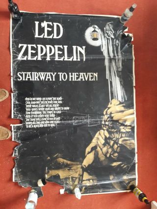 Large Vintage Rare Led Zeppelin Stairway To Heaven Poster (shop Promo?)