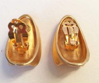 VTG 80s Robert Lee Morris Gold Sculptural Clip on Earrings 2
