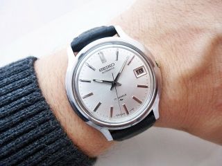 Elegant Rare Steel Japan Seiko Automatic Date Vintage Wristwatch 1960