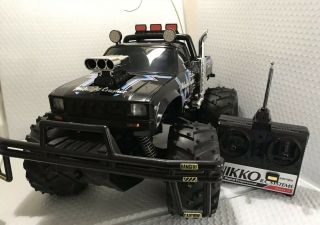 Vintage Nikko Rc Midnight Crusher 4wd Monster Truck Black Thunder Thor