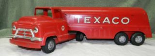 Vintage Buddy L Texaco Gas Oil Tanker Truck & Trailer Pressed Steel Toy USA 4