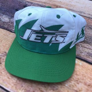 Vintage York Jets Logo Athletic Sharktooth Snapback Hat Cap 90s Nfl Rare