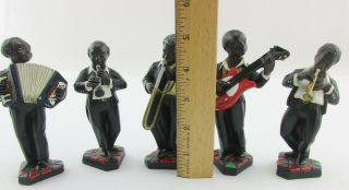 5 Vintage Enesco All That Jazz Band Musical Figurines Black Americana Musicians 2