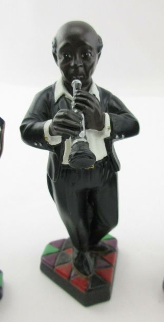 5 Vintage Enesco All That Jazz Band Musical Figurines Black Americana Musicians 4