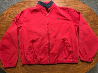 MENS VINTAGE RARE 90 ' S 1992 POLO BEAR BY RALPH LAUREN STADIUM RED JACKET SIZE XL 6