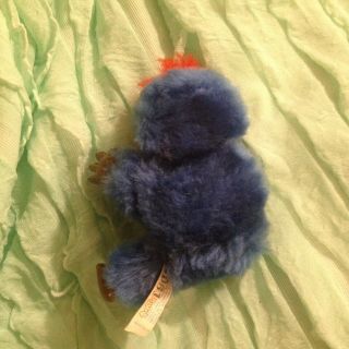 Vintage 1986 My Pet Monster Blue Stuffed Amtoy Clip On/Hugger Doll Toy Rare 5