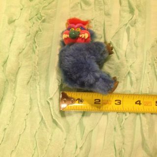 Vintage 1986 My Pet Monster Blue Stuffed Amtoy Clip On/Hugger Doll Toy Rare 8