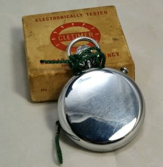 Vintage Wind Up Cletimer Stop Watch w Box Very Accurate 2