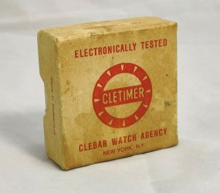 Vintage Wind Up Cletimer Stop Watch w Box Very Accurate 4
