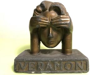 Vintage Pharmacy “veramon” Analgesics Advertising Cast Metal Spelter Model 1920’