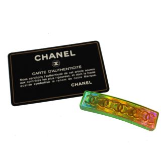 Chanel Logos Barrette Gradation Hair Clip Vintage 97 P Vintage Authentic M915 W