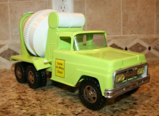 Vintage Tonka Lime Green Hi - Way Custom Cement Mixer Truck 2