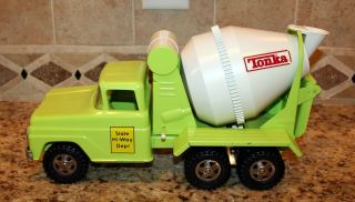 Vintage Tonka Lime Green Hi - Way Custom Cement Mixer Truck 3