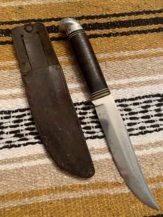 Vintage Rare 1950’s Era Western Usa L44 Hunting Bowie Survival Knife W/sheath
