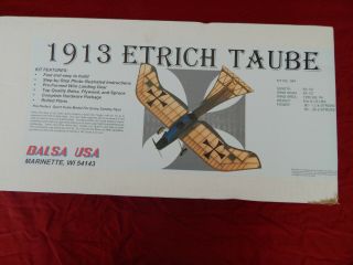 Vintage 1913 Etrich Taube Model Kit.  (nib) Wing Span.  83 1/2 " - 100 Complete