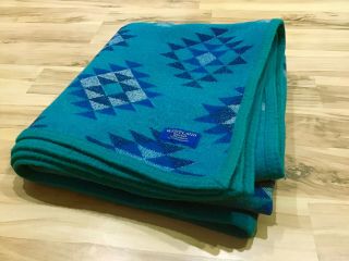 Vintage Pendleton Westland Wovens Indian Throw Blanket 54 " X 58 "