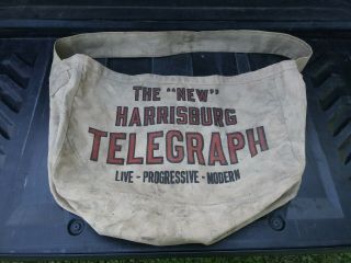 Rare Vintage Harrisburg Telegraph Newspaper Boy Delivery Bag Pennsylvania.