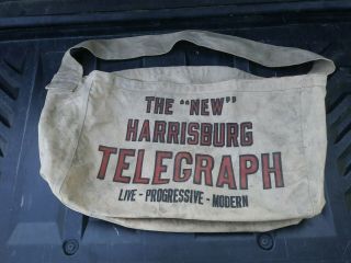 Rare Vintage Harrisburg Telegraph Newspaper Boy Delivery Bag Pennsylvania. 7