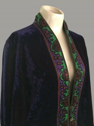 VINTAGE JEAN - LOUIS SCHERRER PURPLE VELVET BEADED COUTURE JACKET 