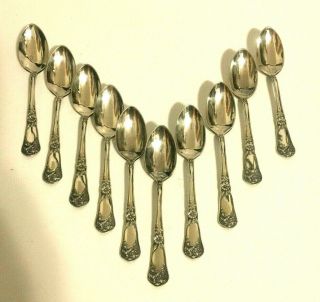 10 Oneida Community Reliance Silverplate Wildwood Art Nouveau 1908 Spoons P