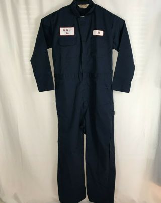 Vintage Big Mac Worksuit Coveralls Blue Jc Penney Penneys 46l Long Euc Usa Made