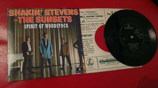 Shakin Stevens Spirit Of Woodstock Rare Single 1970