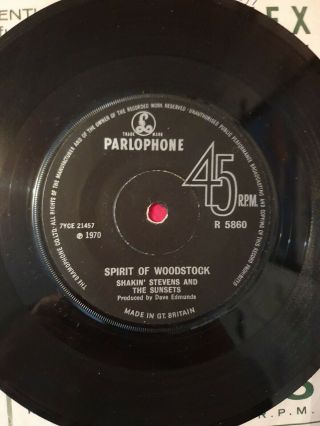 Shakin Stevens Spirit Of Woodstock Rare Single 1970 3