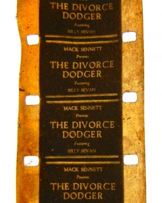 Vtg LOST Orig 16mm SILENT FILM Mack Sennett DIVORCE DODGER (1926) Billy Bevan 4